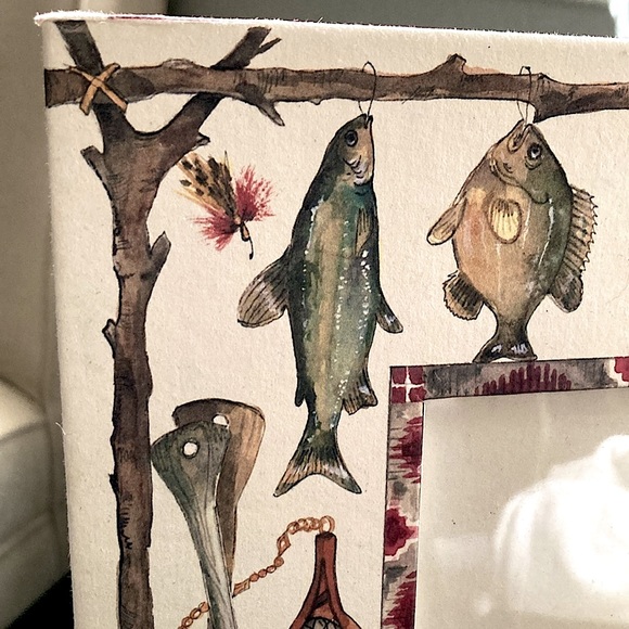 Two’s Company 3x5 Fly Fishing Picture frame Excellent Condition - Picture 2 of 10